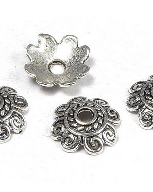 Capacel metalic, argintiu antichizat, 8x2 mm