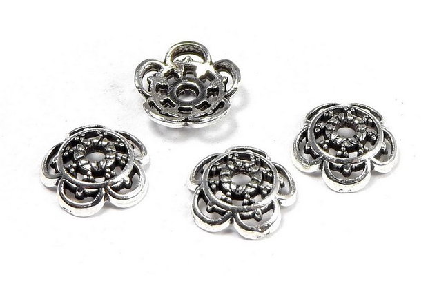 Capacel metalic, argintiu antichizat, 10x3 mm