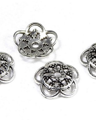 Capacel metalic, argintiu antichizat, 12x3 mm