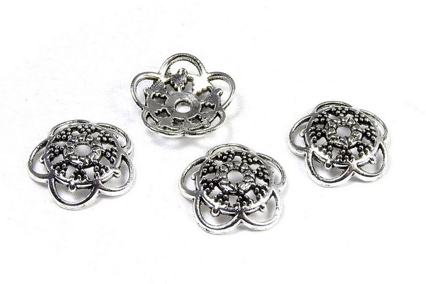Capacel metalic, argintiu antichizat, 12x3 mm