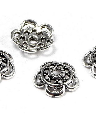 Capacel metalic, argintiu antichizat, 8x2.5 mm