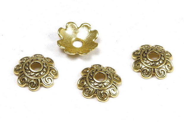 Capacel metalic, auriu antichizat, 10x3 mm