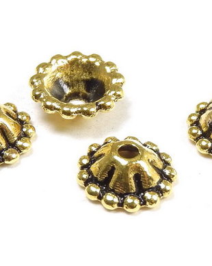 Capacel metalic, auriu antichizat, 8x3 mm
