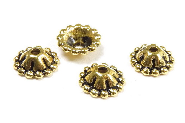 Capacel metalic, auriu antichizat, 8x3 mm