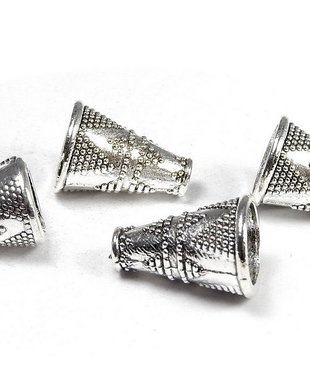 Capacel metalic, argintiu antichizat, 11x8 mm