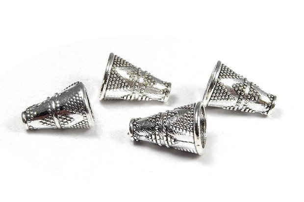 Capacel metalic, argintiu antichizat, 11x8 mm