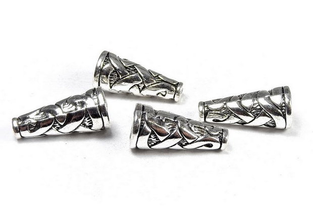 Capacel metalic, argintiu antichizat, 8x18 mm