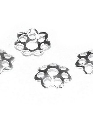Capacel metalic, argintiu, 5x1 mm - 10 bucati
