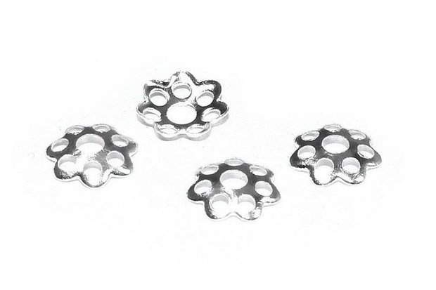 Capacel metalic, argintiu, 5x1 mm - 10 bucati
