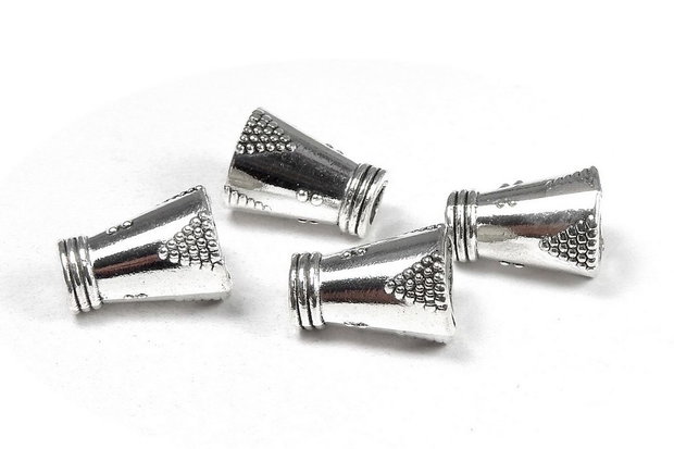 Capacel metalic, argintiu antichizat, 13x9 mm