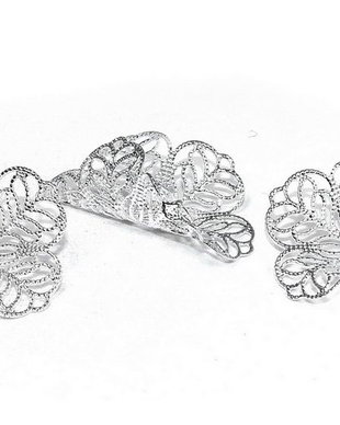 Capacel metalic, argintiu, 29x24 mm