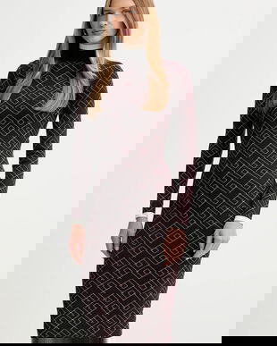 Elisabetta Franchi rochie culoarea bordo, midi, mulata, AM18T56E2