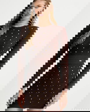 Elisabetta Franchi rochie culoarea maro, mini, mulata, AM25S57E2