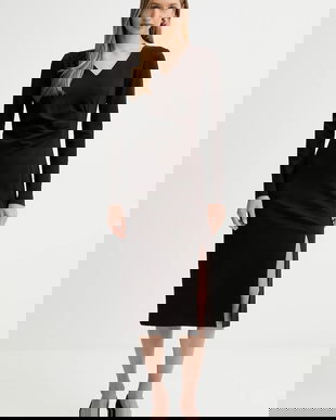 Liviana Conti rochie culoarea maro, midi, drept, L5WI36