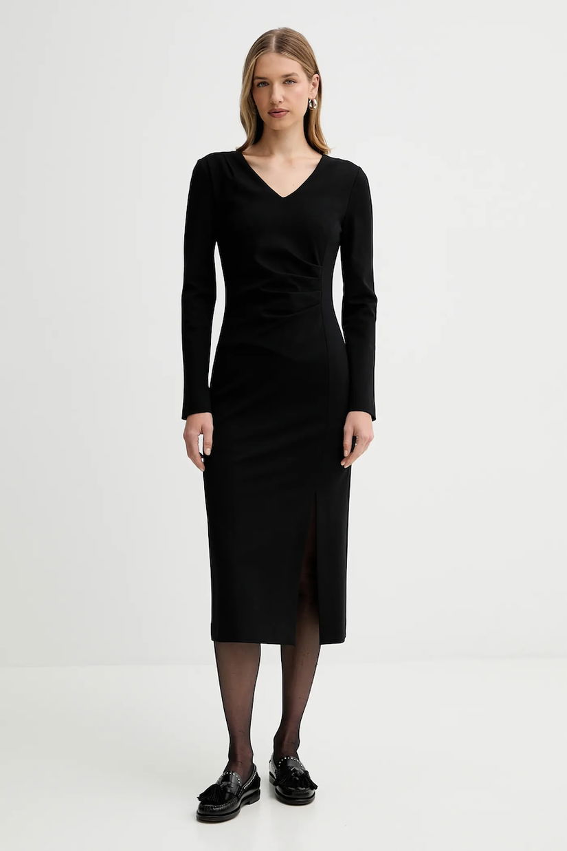 Liviana Conti rochie culoarea negru, midi, drept, L5WI36