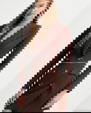 Elisabetta Franchi rochie culoarea maro, mini, drept, AB89657E2