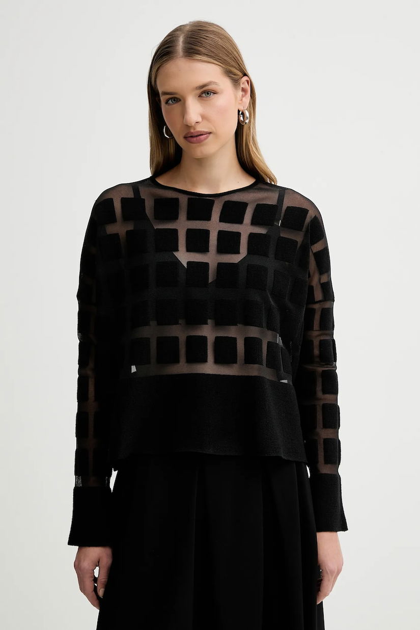 Liviana Conti pulover de lână culoarea negru, light, L5WA79