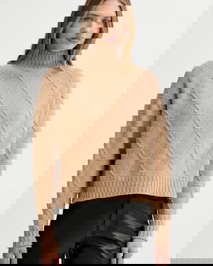 Elisabetta Franchi pulover de lână culoarea bej, cu guler, MK55T57E2