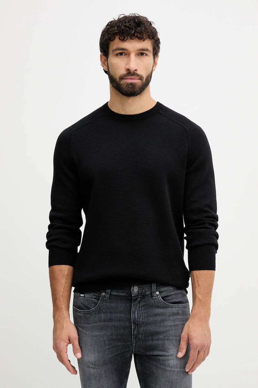 BOSS pulover din amestec de lână culoarea negru, 50549977