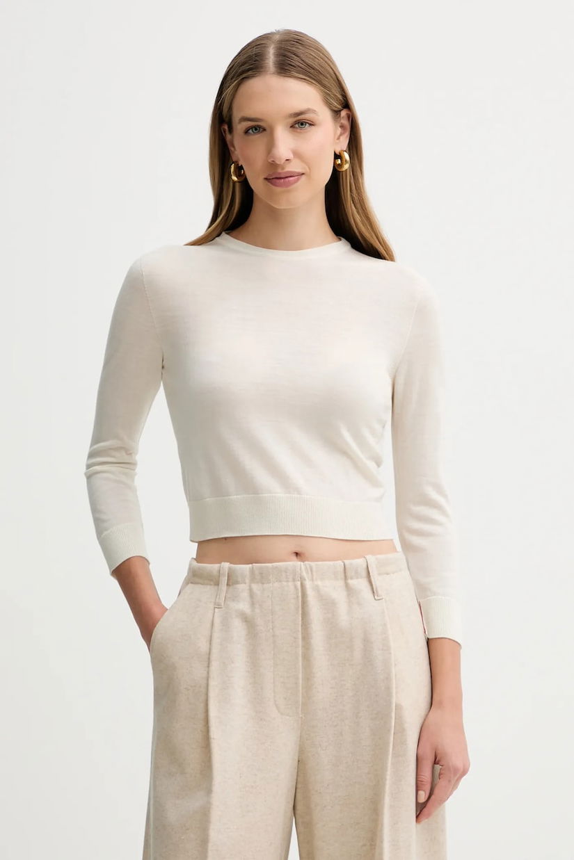 Liviana Conti pulover de lână culoarea bej, light, L5WA06