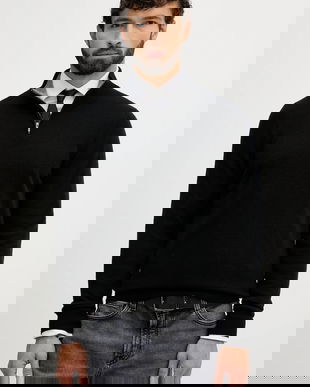 BOSS pulover de lână culoarea negru, light, 50549984