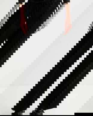 Liviana Conti pantaloni cu lână culoarea negru, drept, high waist, L5WN85