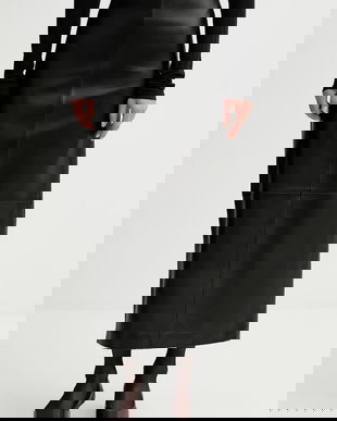 Liviana Conti fusta de piele culoarea negru, maxi, drept, L5WX52