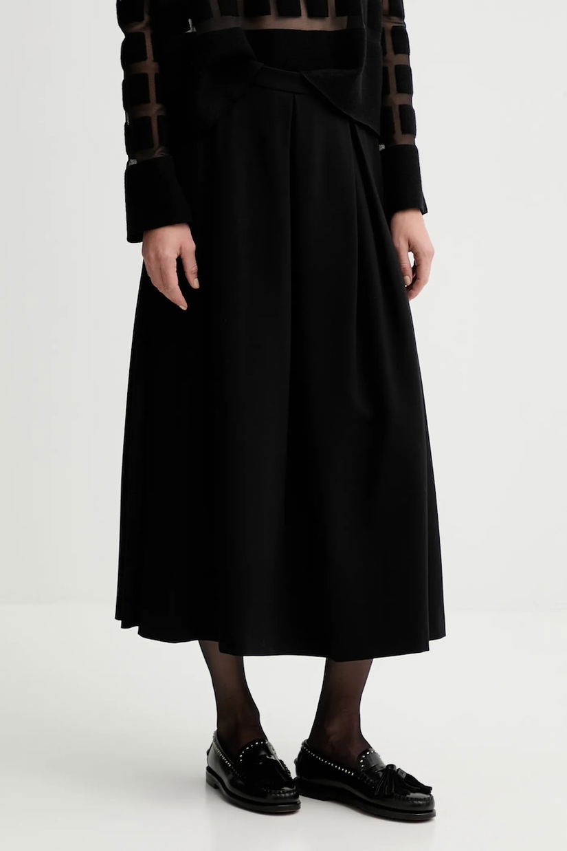 Liviana Conti fusta culoarea negru, midi, evazati, L5WI40