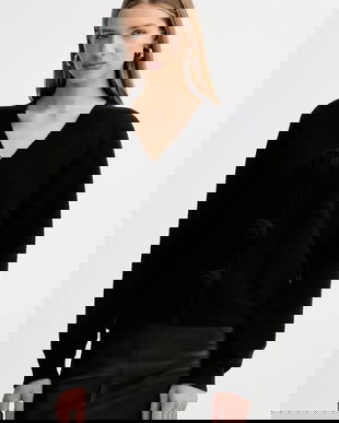 Liviana Conti cardigan din amestec de lână culoarea negru, L5WG01