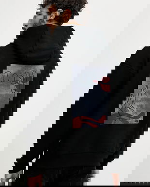 BOSS hanorac de bumbac culoarea negru, cu glugă, 50549682