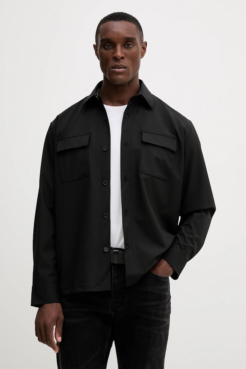 Karl Lagerfeld cămașă culoarea negru, regular, 554037.605975