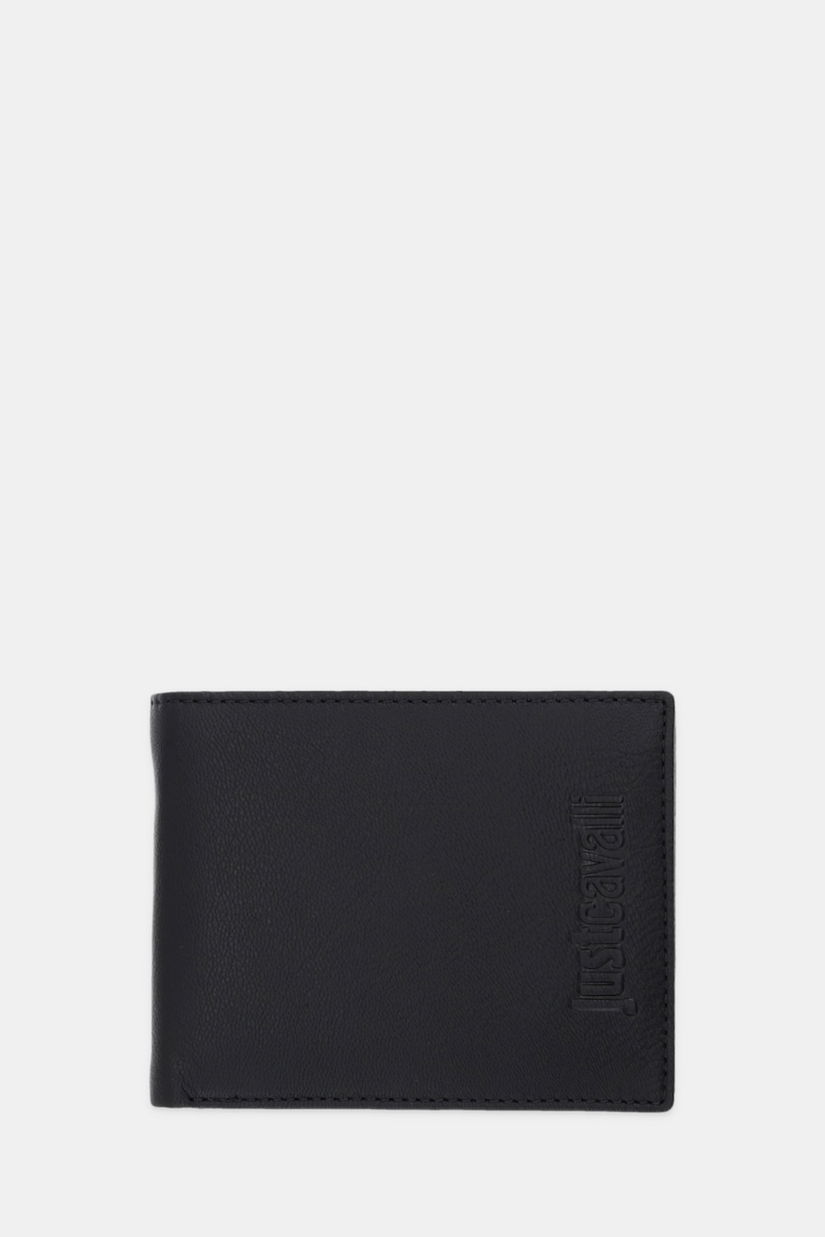 Just Cavalli portofel de piele culoarea negru, 79QA5PZ3 ZP361