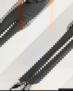 Morgan pantaloni culoarea gri, drept, high waist, PBOKA.F