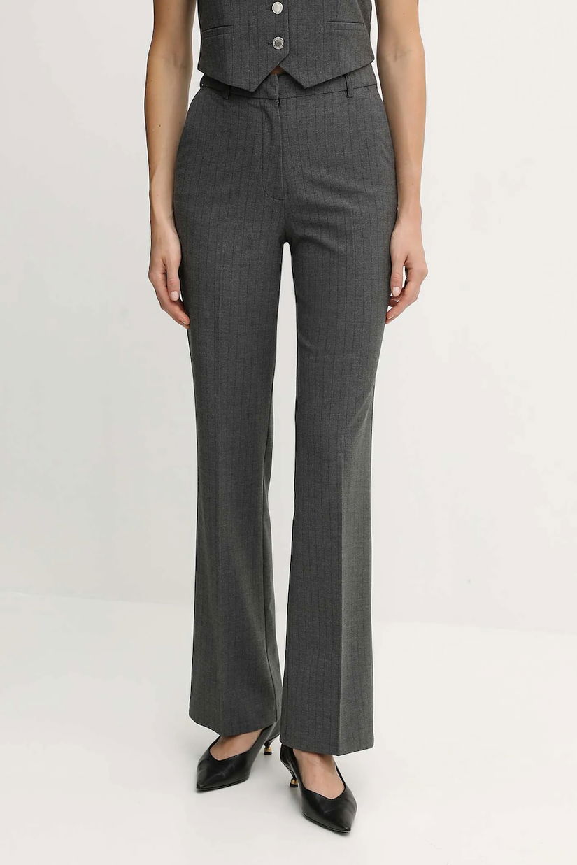 Morgan pantaloni culoarea gri, drept, high waist, PBOKA.F