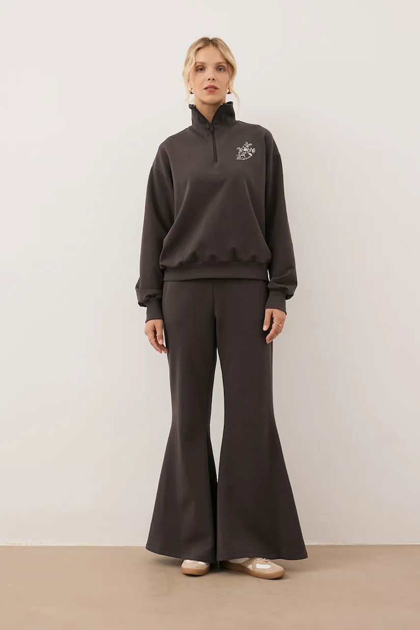 Bizuu pantaloni de trening ZEIA culoarea maro, uni, ZEIA BRĄZOWY
