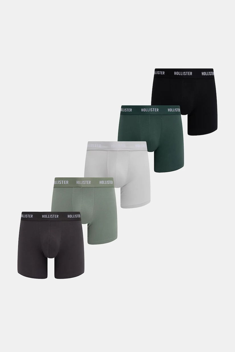 Hollister Co. boxeri 5-pack culoarea verde, KI314-5024