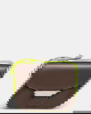 Kenzo geantă de piele culoarea maro, FF52SA318L3B.10