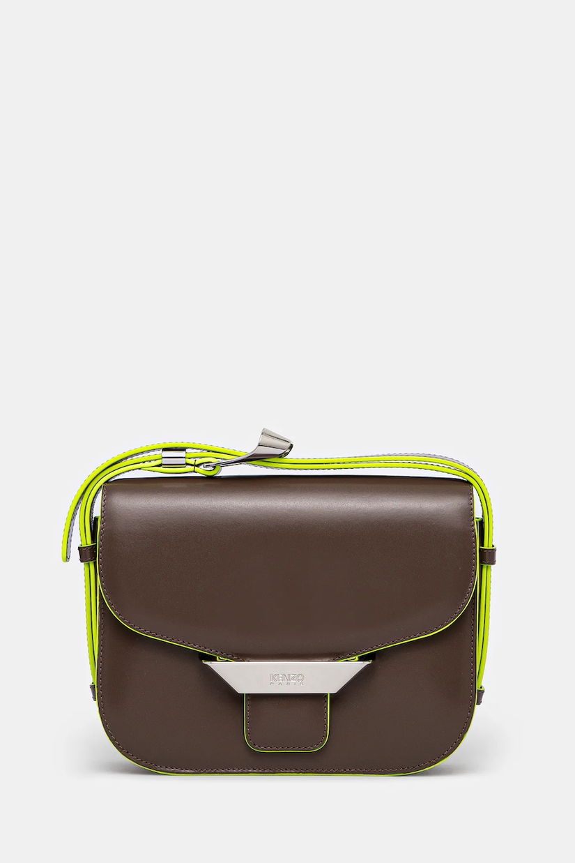Kenzo geantă de piele culoarea maro, FF52SA318L3B.10
