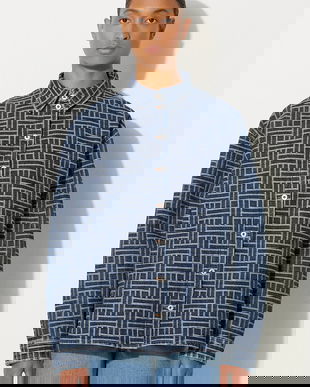 Kenzo camasa jeans Dropped Shoulders Shirt femei, cu guler clasic, relaxed, FE62DC2476J3.DS