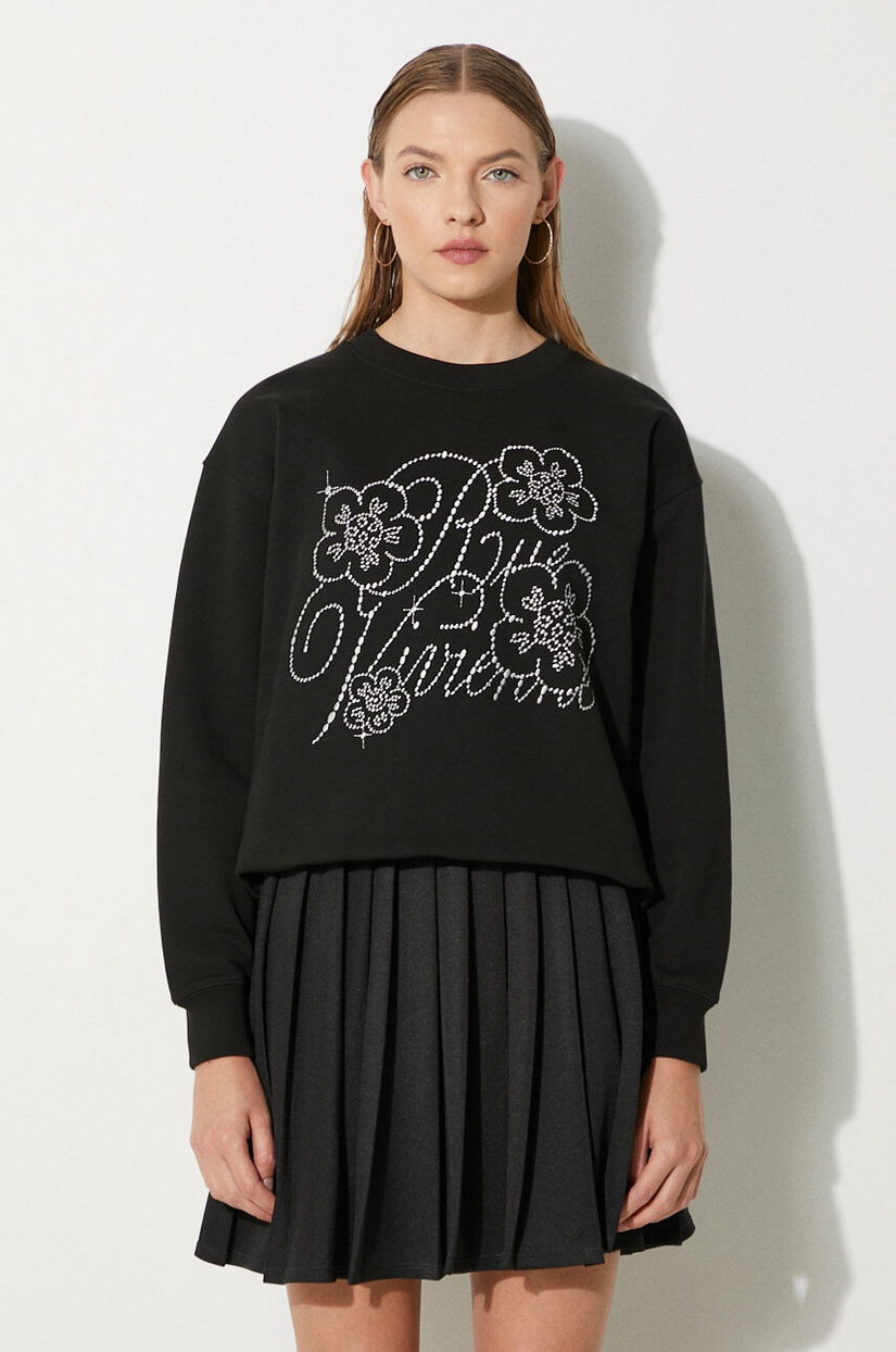 Kenzo hanorac de bumbac Constellation Emb Classic femei, culoarea negru, cu imprimeu, FE62SW1654MF.99J
