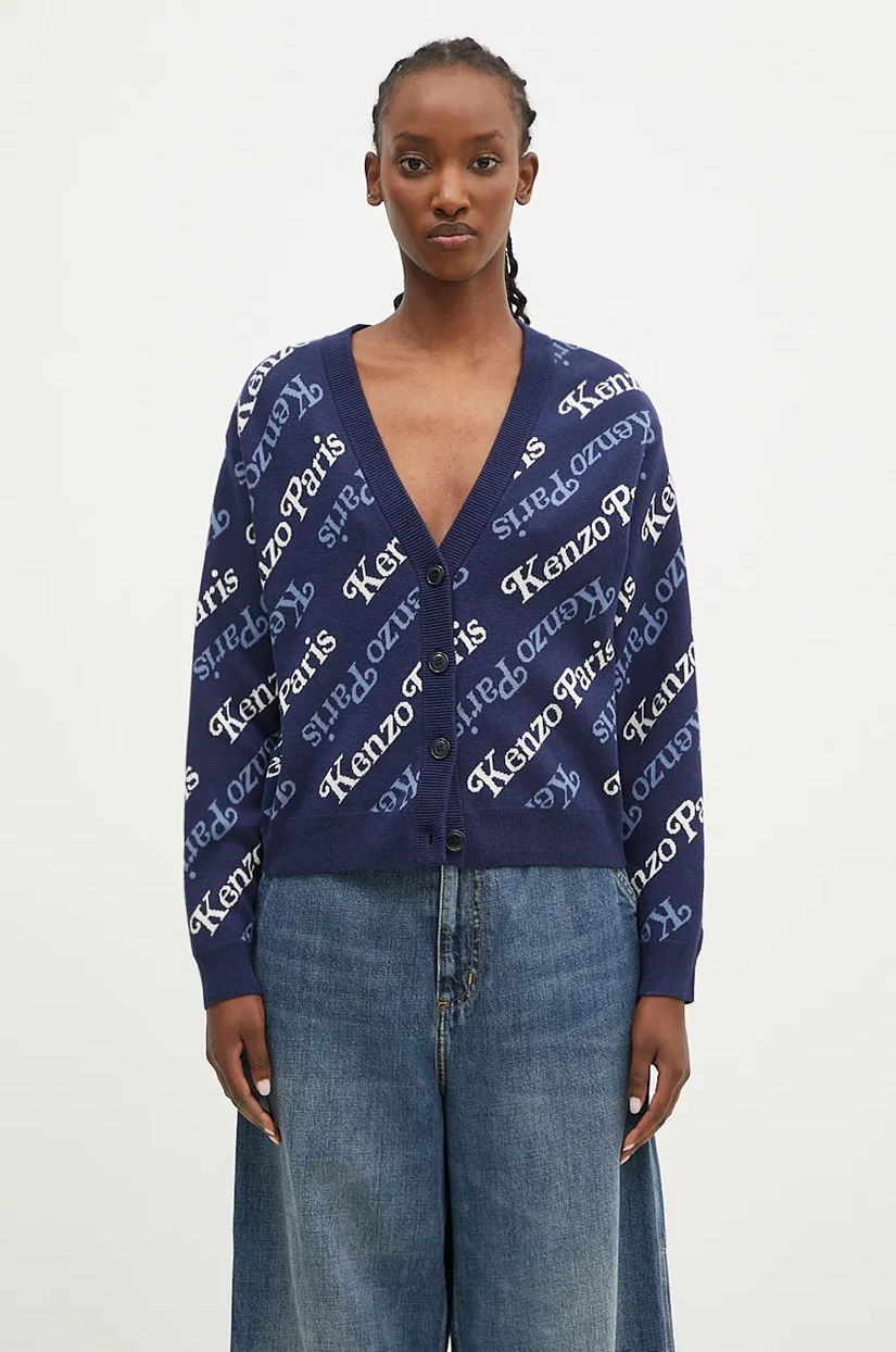 Kenzo cardigan din amestec de lână by Verdy Cardigan culoarea albastru marin, light, FE52CA4603CB.77
