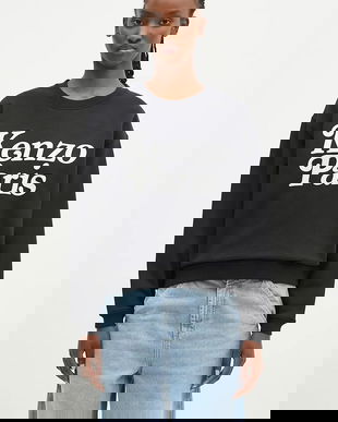 Kenzo hanorac de bumbac by Verdy Regular Sweatshirt femei, culoarea negru, cu imprimeu, FE52SW1274MF.99