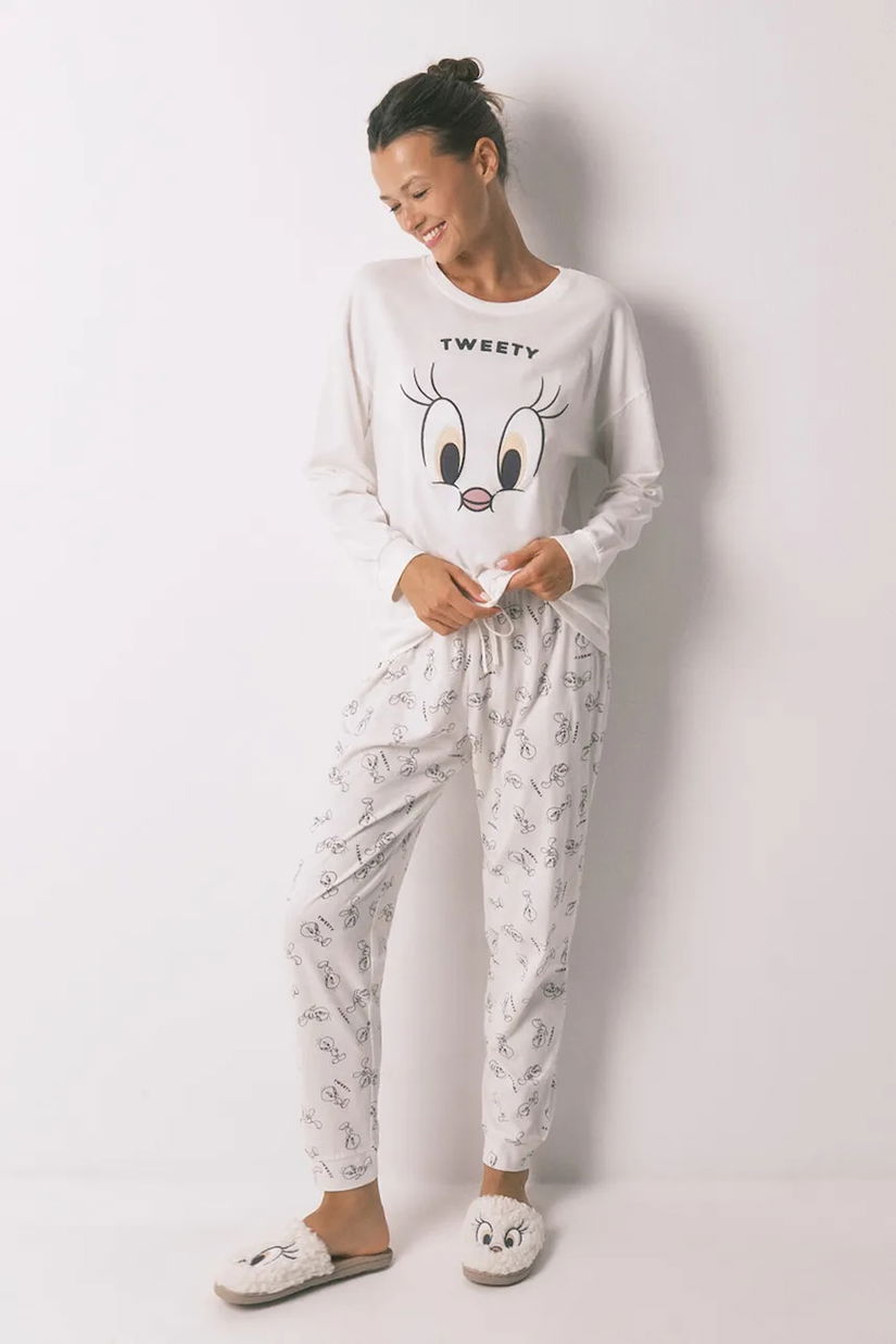 women'secret pijamale de bumbac culoarea bej, bumbac, 3132125