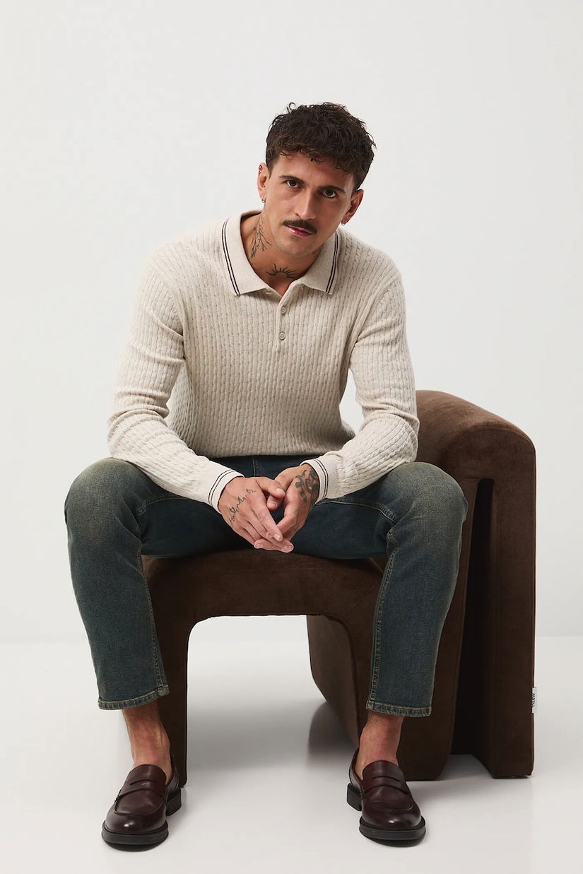 Medicine pulover culoarea bej, light