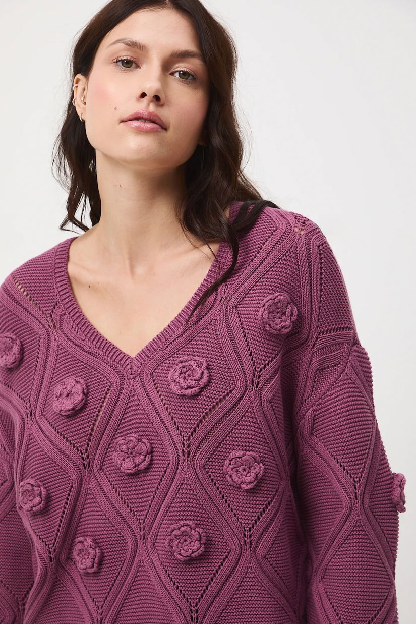 Medicine pulover culoarea violet
