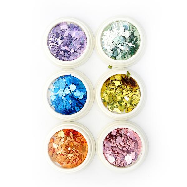 Set 6 decoratiuni unghii, Global Fashion, paiete mix de forme, Multicolor