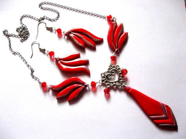set bijuterii cu fimo si cristale 50481