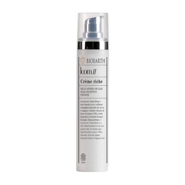 Crema cu melc bio, ten uscat si matur, - Loom Bioearth, 50 ml