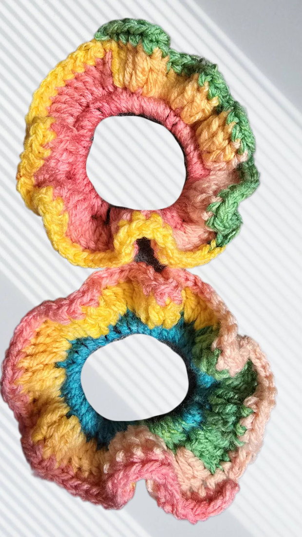Set scruncies accesorii crosetate pentru par