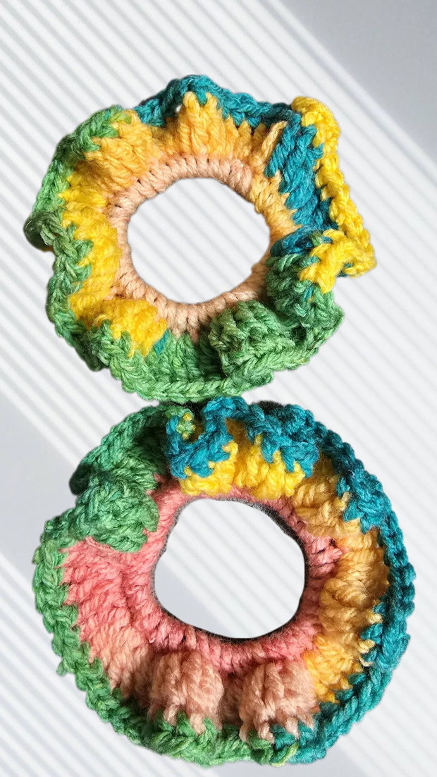 Set scruncies accesorii crosetate pentru par